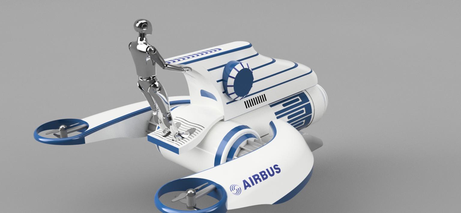 小型宇宙飞船科幻模型 airbus-spaceship