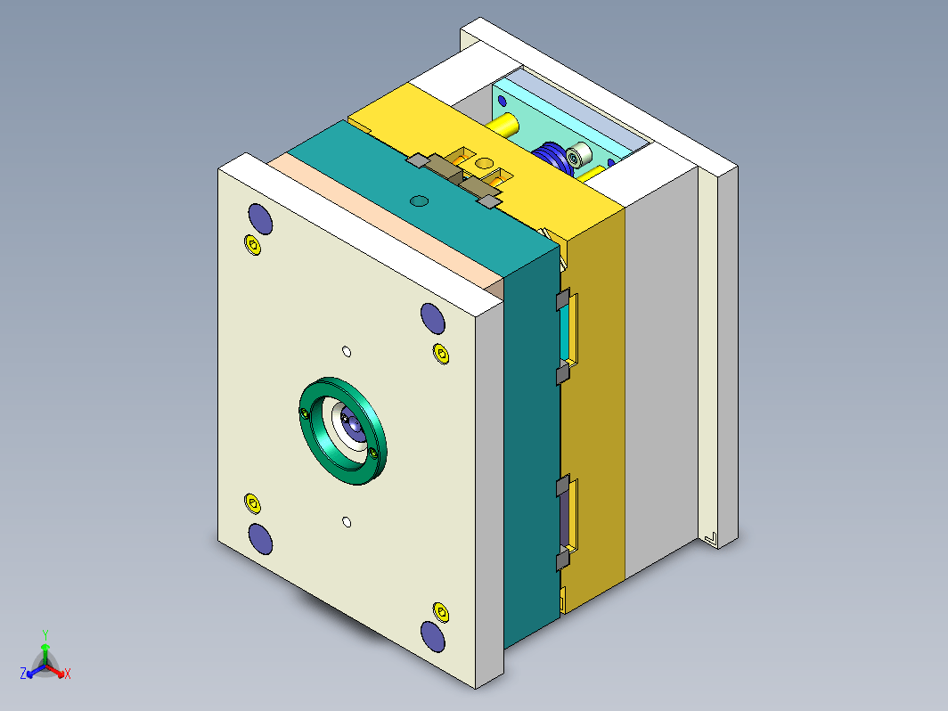 方形电器盒注塑模具3D+CAD图纸