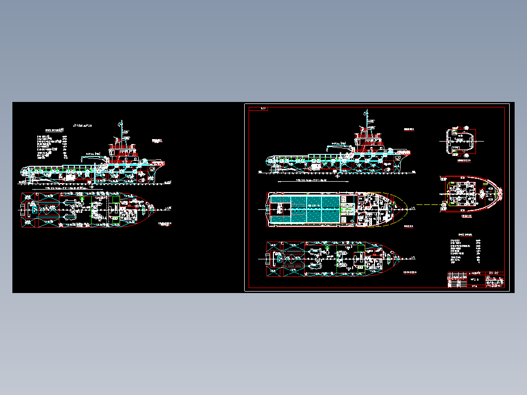 500T船舶总布置图500吨货船总图CAD图纸下载