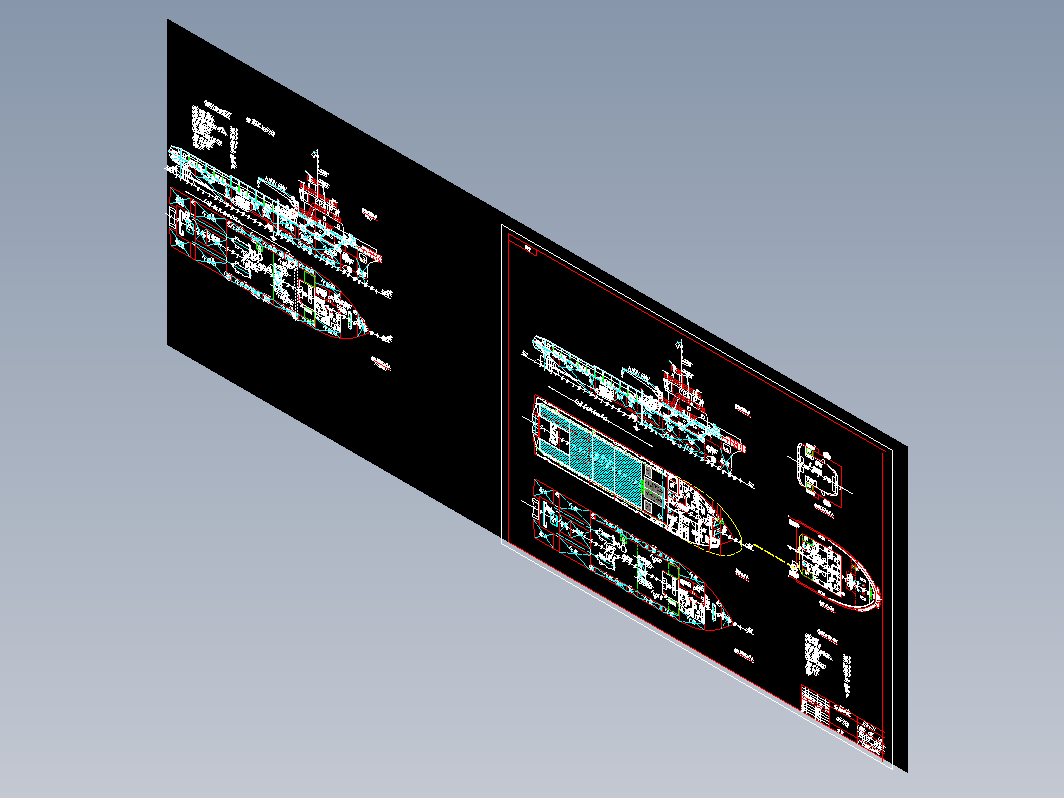 500T船舶总布置图500吨货船总图CAD图纸下载