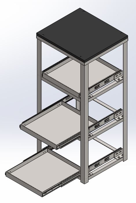 带三层抽屉工具柜