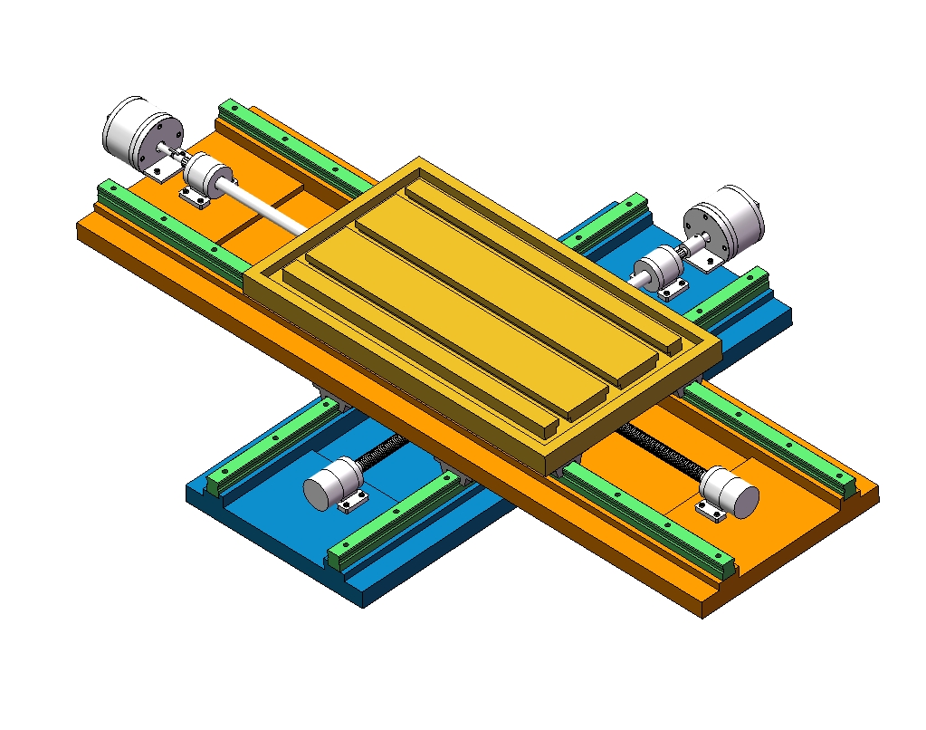 数控XY滑轨工作台模型