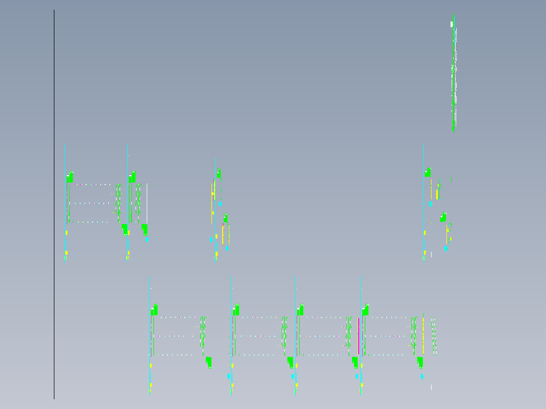 钢结构二层15x28钢结构CAD