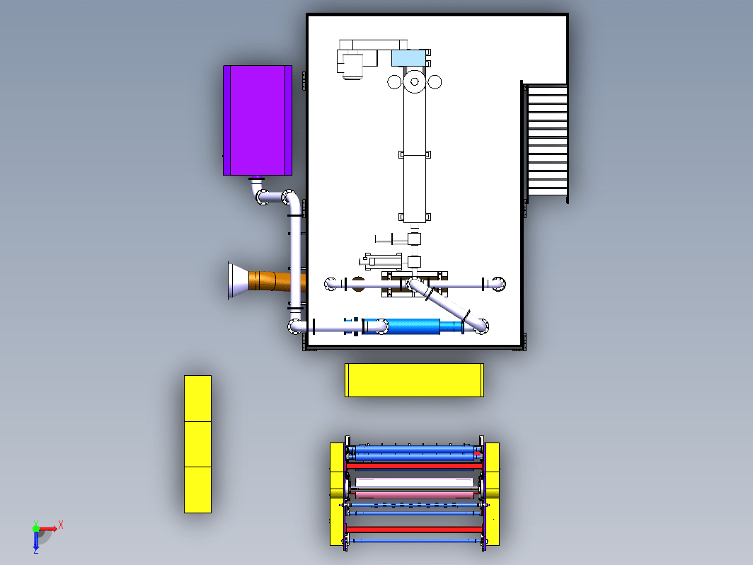 2400熔喷布生产设备(熔喷机)3D+工程图+CAD+PDF