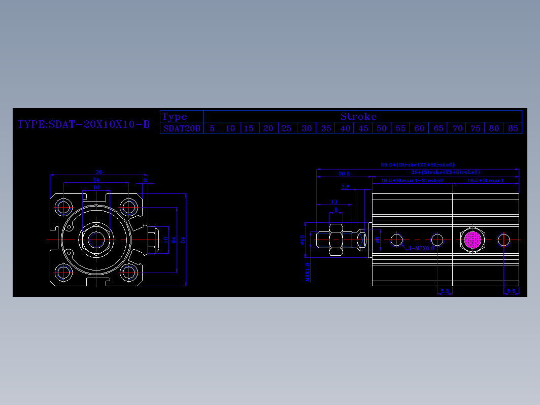 SDA气缸 83-SDAT-20-BZW