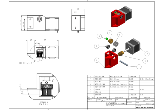 蜗杆传动的 3D 打印机的小型 z 轴皮带传动装置缩略图