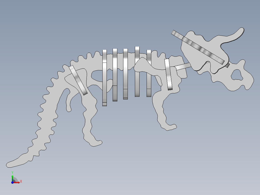 Triceratops三角恐龙激光切割拼装