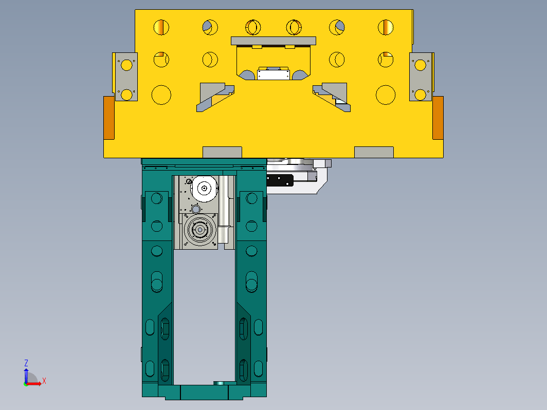 卧式加工中心，63×63台面，BT50主轴配置。双螺旋排屑器