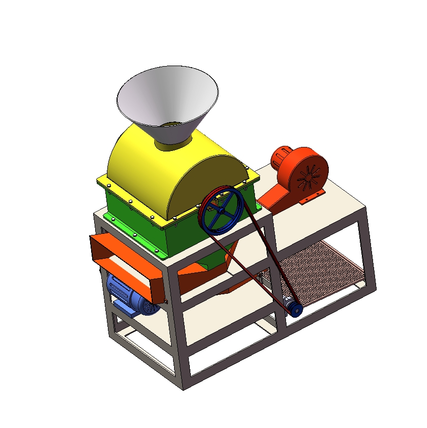 新型家用花生脱壳机设计三维SW2018无参+CAD+说明书