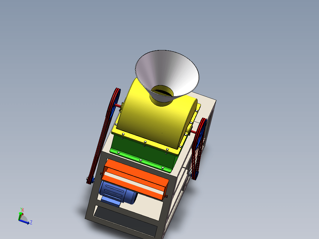 新型家用花生脱壳机设计三维SW2018无参+CAD+说明书