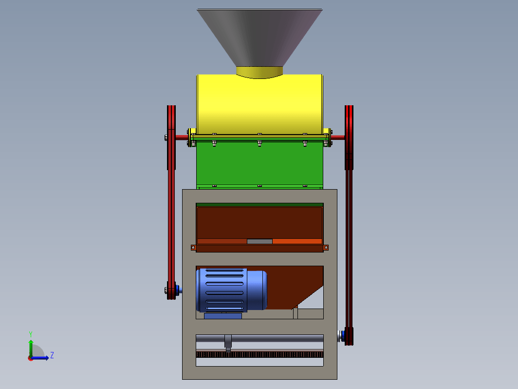 新型家用花生脱壳机设计三维SW2018无参+CAD+说明书