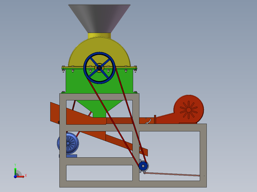 新型家用花生脱壳机设计三维SW2018无参+CAD+说明书