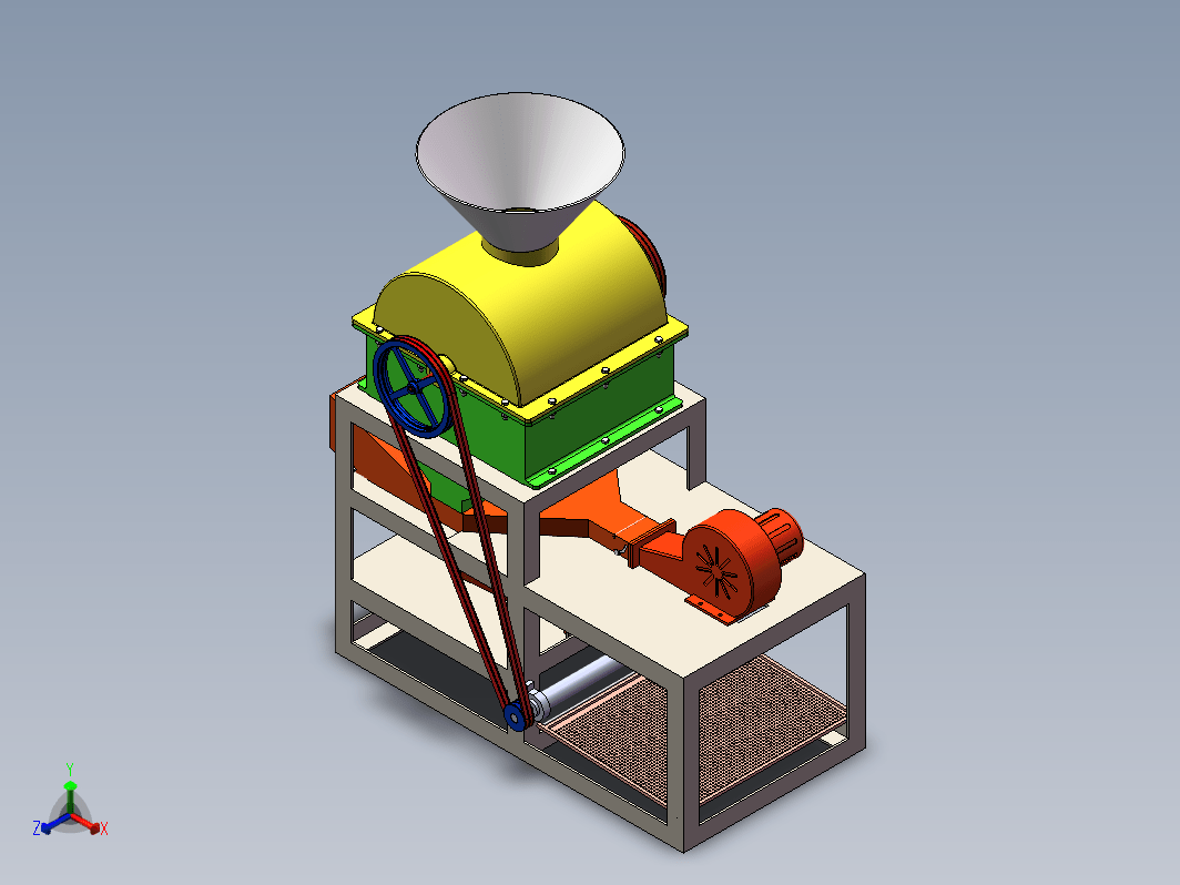 新型家用花生脱壳机设计三维SW2018无参+CAD+说明书