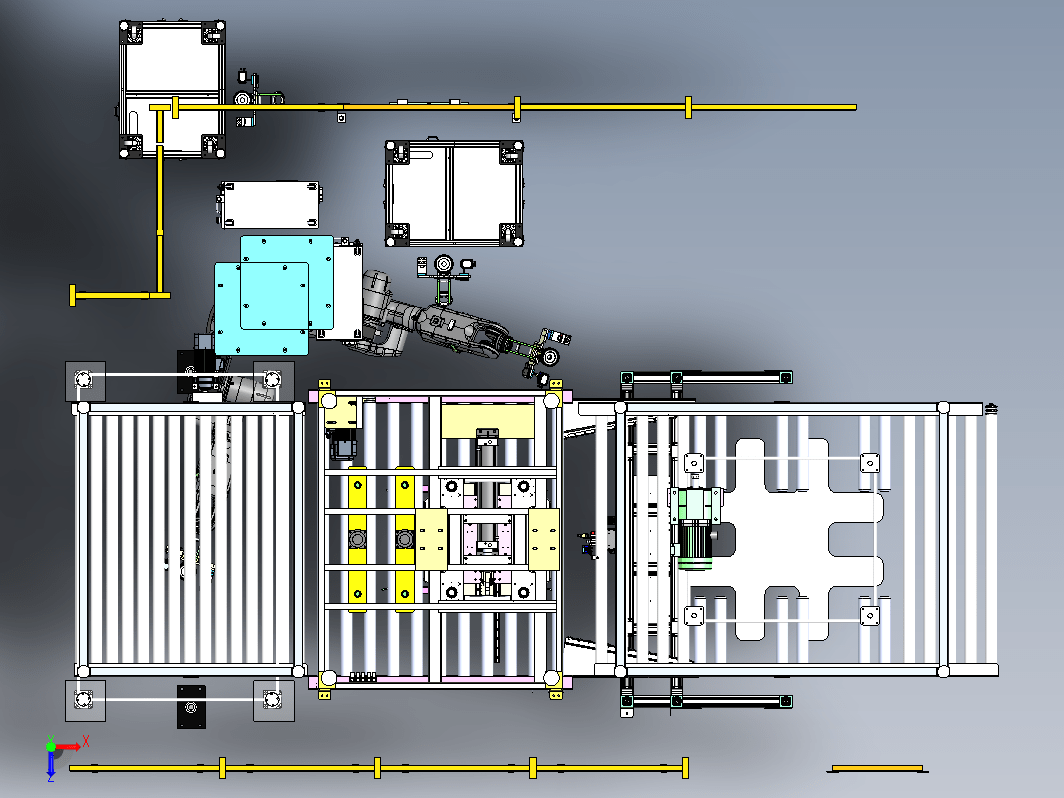 机器人工作站贴标线