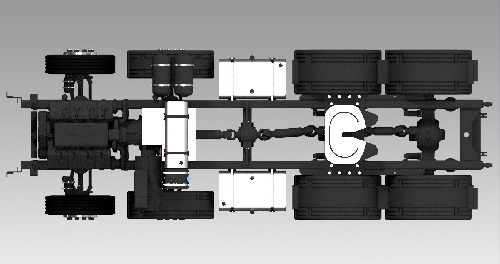 Scania R620 V8 8x4大卡车头模型