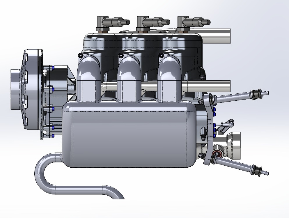 无人机3缸101cc 2冲程发动机 UAV Engine