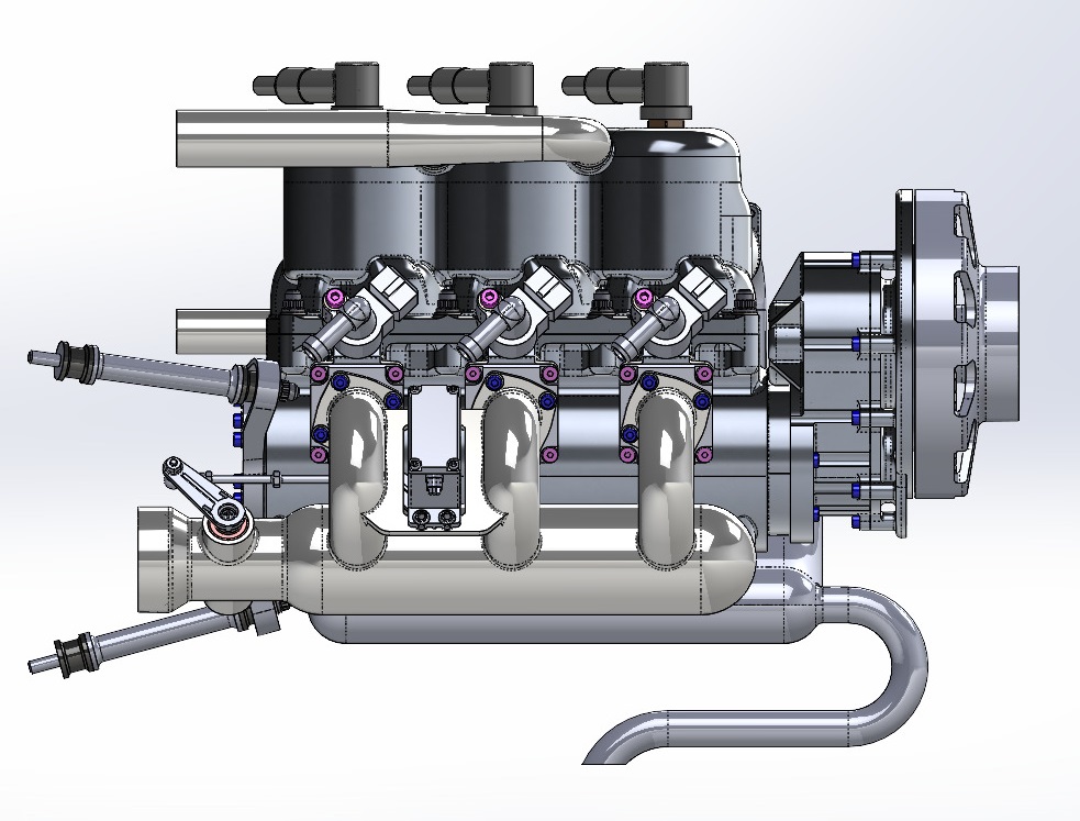 无人机3缸101cc 2冲程发动机 UAV Engine