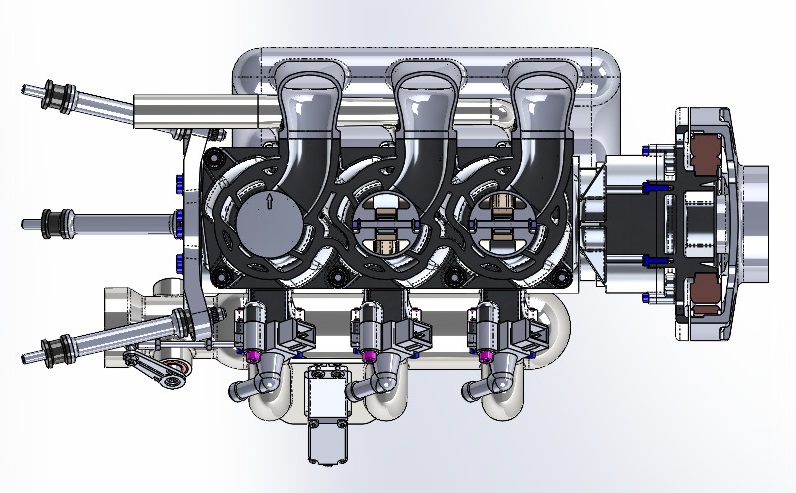 无人机3缸101cc 2冲程发动机 UAV Engine