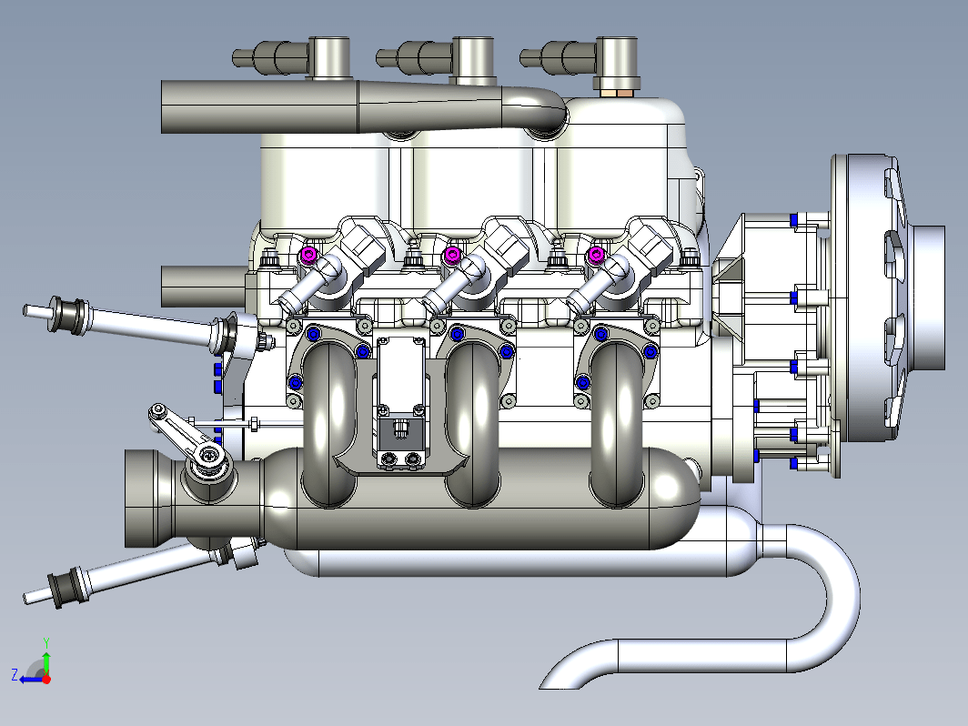 无人机3缸101cc 2冲程发动机 UAV Engine