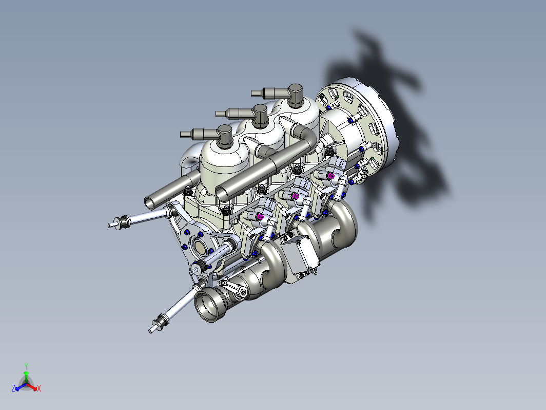 无人机3缸101cc 2冲程发动机 UAV Engine