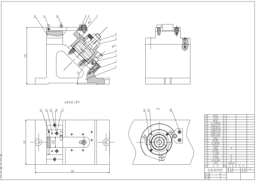 84003法兰盘钻45度位置φ4mm斜孔夹具设计CAD+说明缩略图