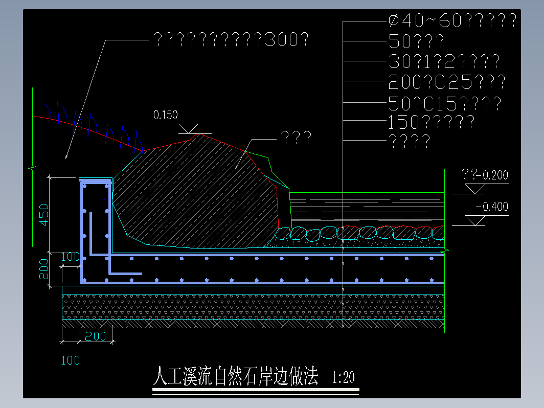 人工溪流自然石岸边做法