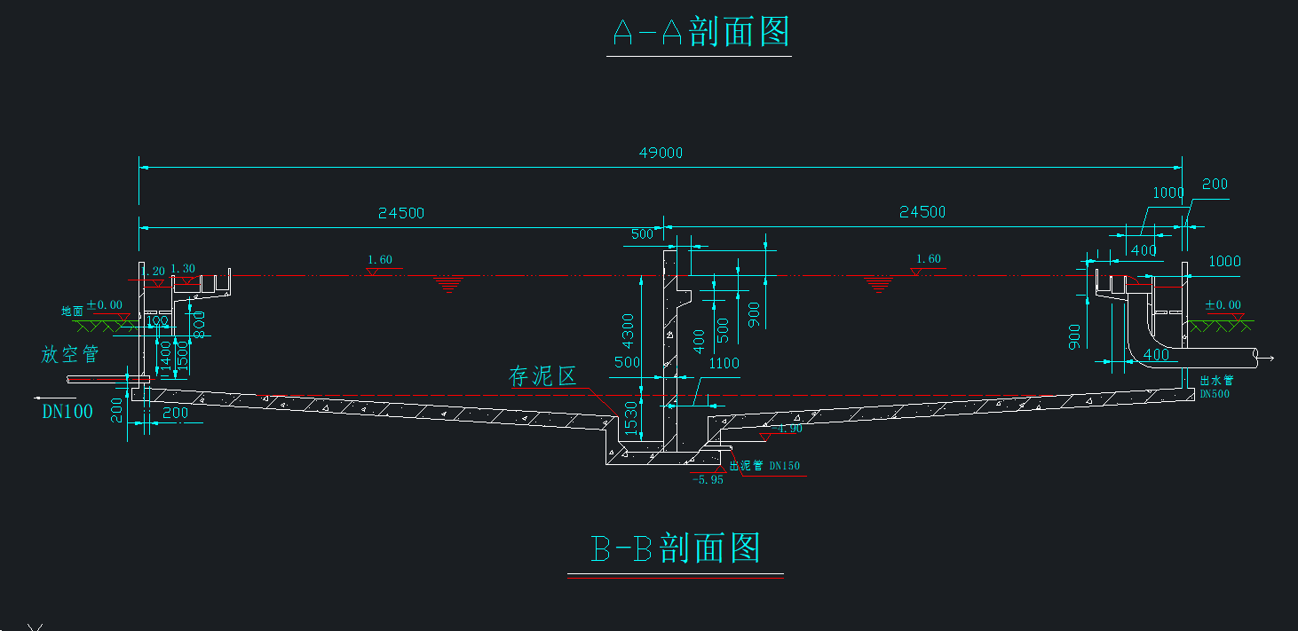 二次沉淀池外径49000二沉池平剖图