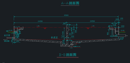 二次沉淀池外径49000二沉池平剖图缩略图