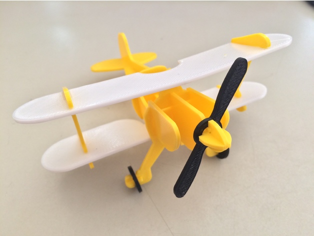 简易双翼飞机小玩具模型拼装