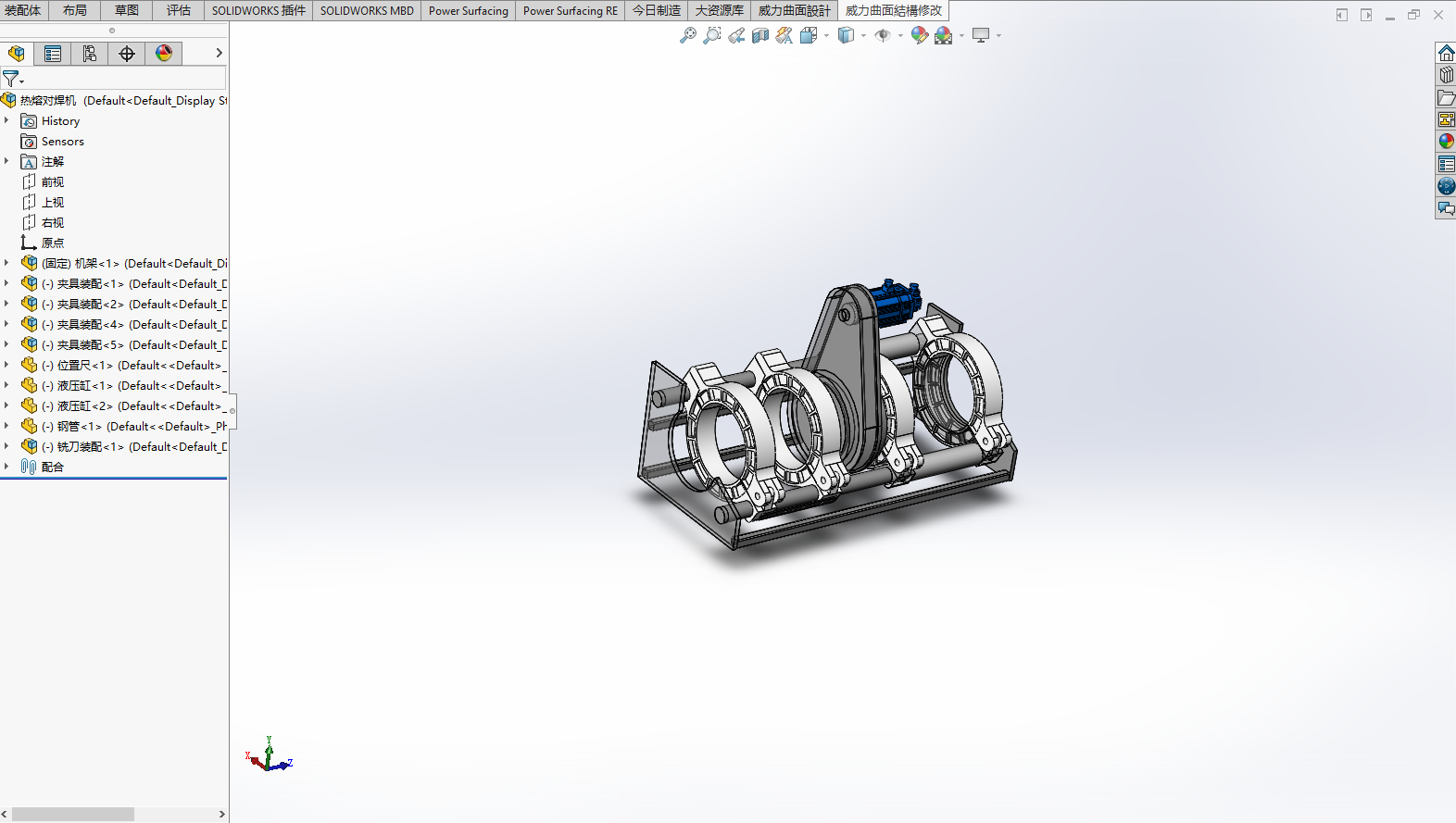 热熔对焊机三维SW2016带参+CAD+说明书