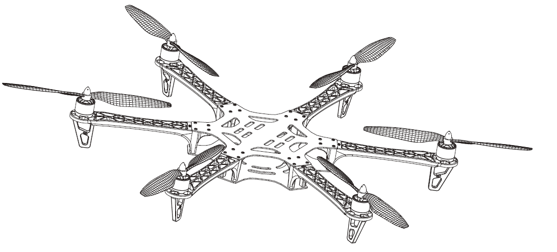 DJI flame wheel 风火轮六旋翼飞行器图纸