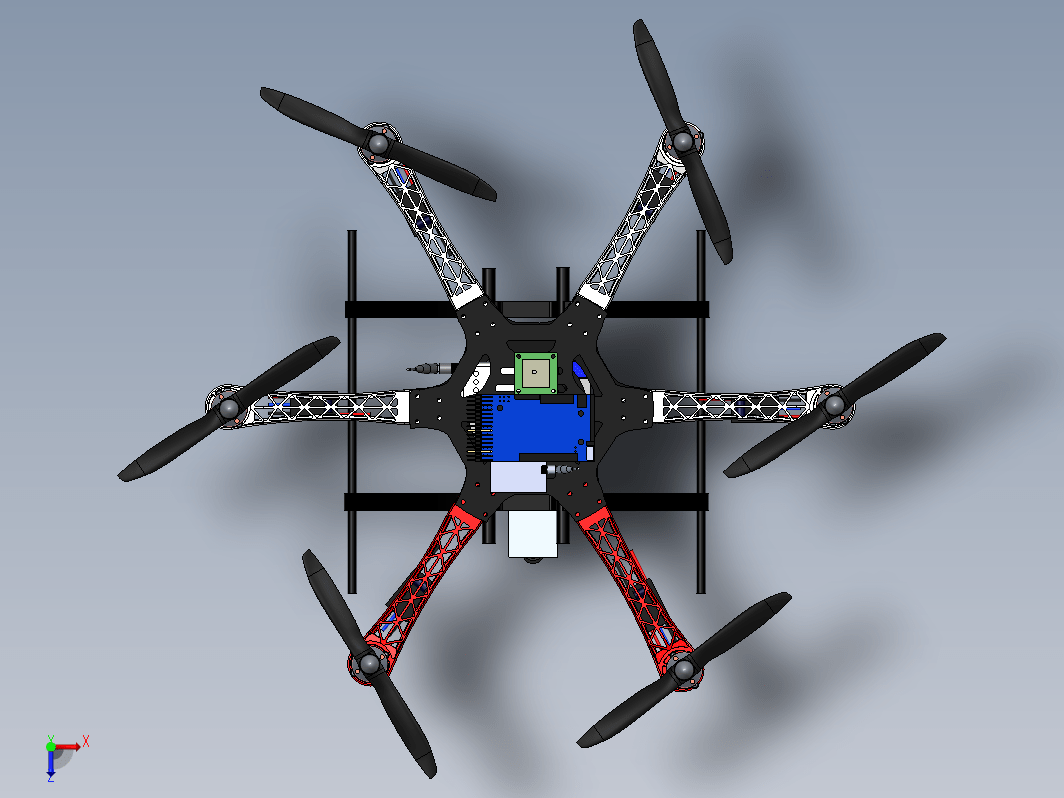 DJI flame wheel 风火轮六旋翼飞行器图纸