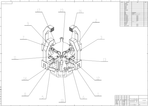 四爪末端执行器结构设计三维UG10.0带参+CAD+说明缩略图