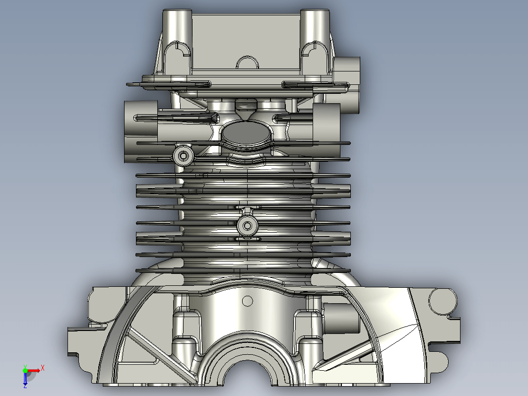 GX35汽油机缸体毛坯三维图完整版