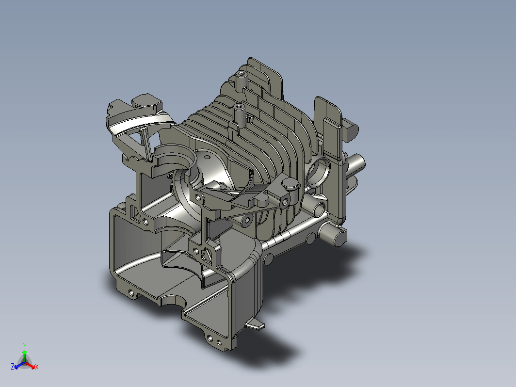 GX35汽油机缸体毛坯三维图完整版