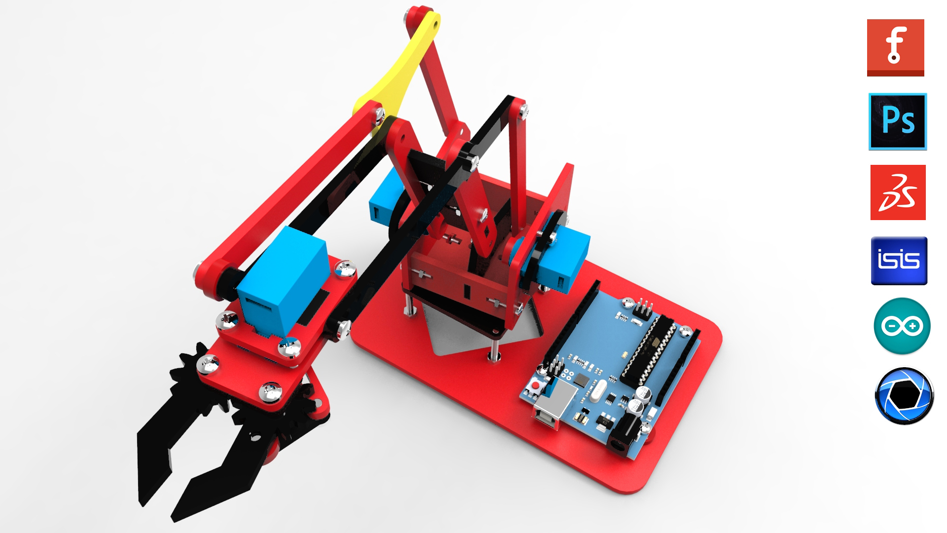 Arduino机械手 附源程序 电路图