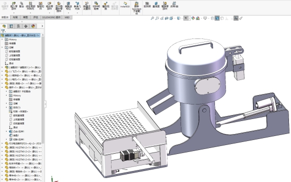 中药粉碎机三维SW2018带参+CAD+说明书