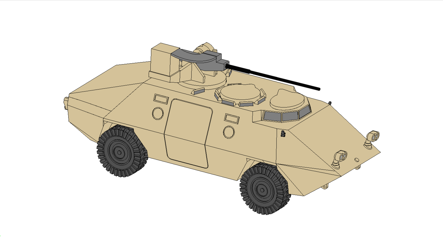 轮式装甲车外形简易模型
