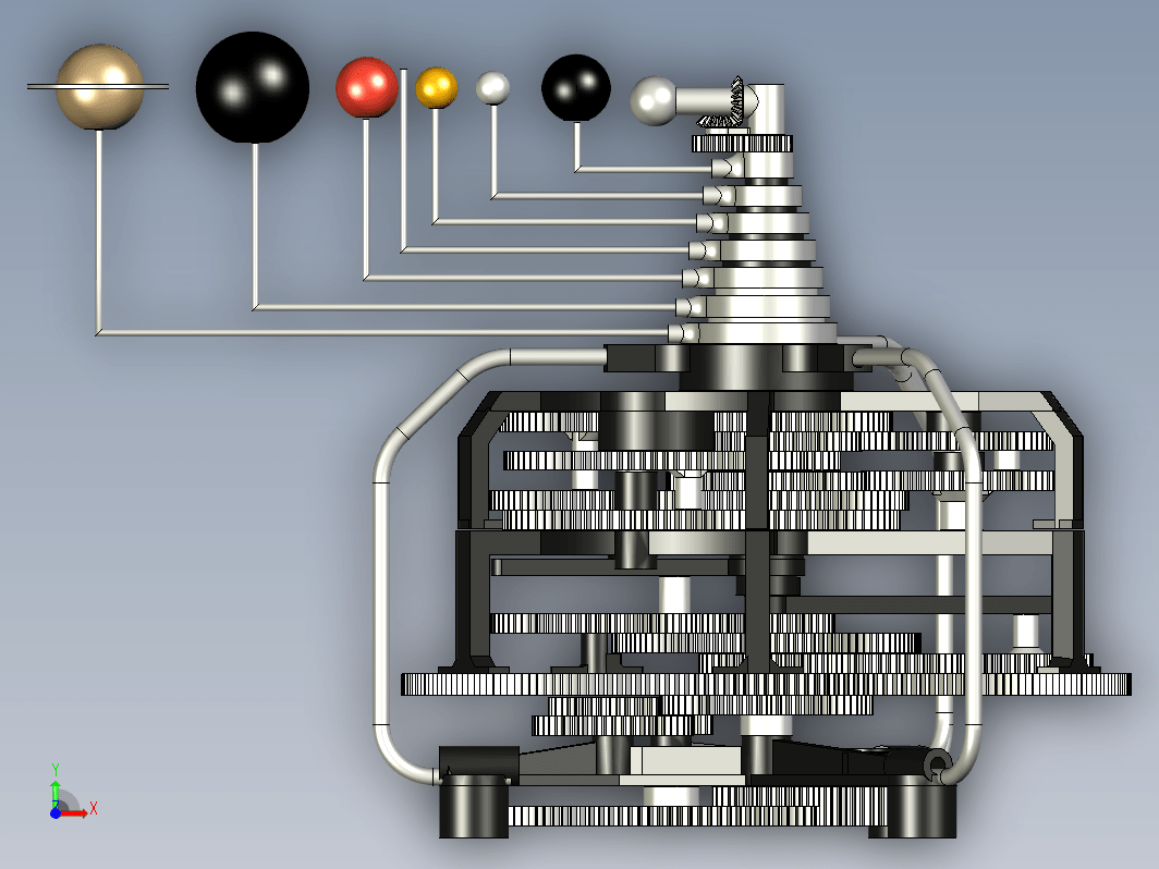 齿轮传动行星系统演示模型 Antikythera