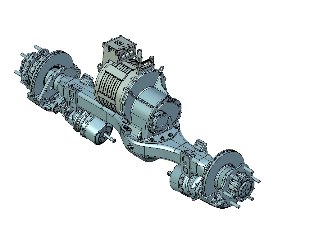 盘式制动器电驱动后桥模型三维UG12.0无参