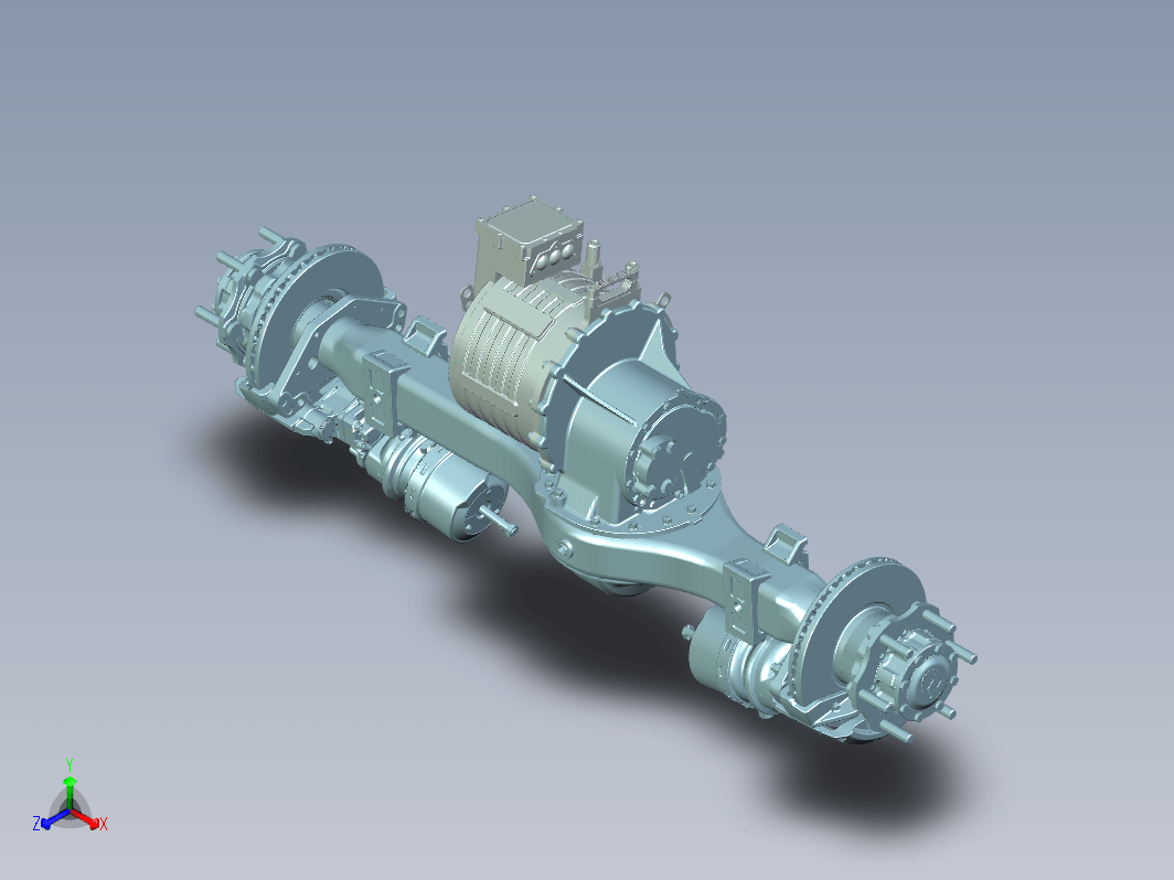 盘式制动器电驱动后桥模型三维UG12.0无参
