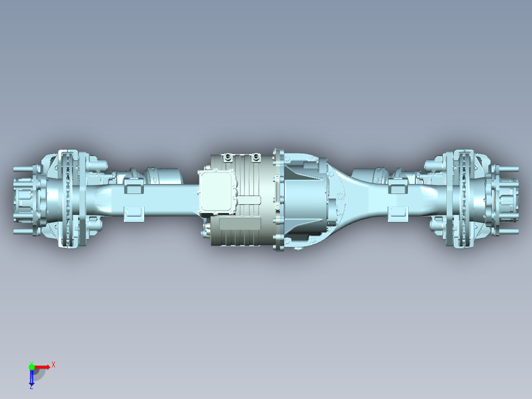 盘式制动器电驱动后桥模型三维UG12.0无参