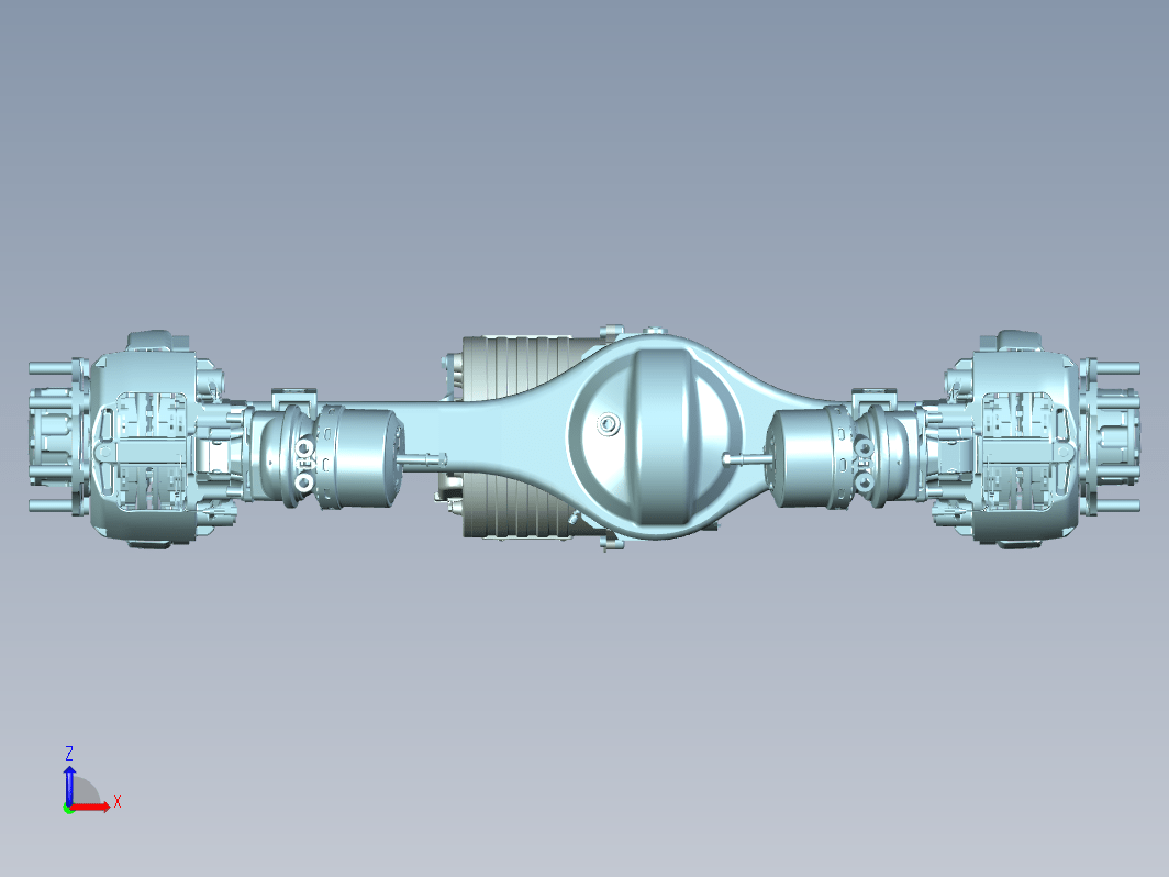 盘式制动器电驱动后桥模型三维UG12.0无参