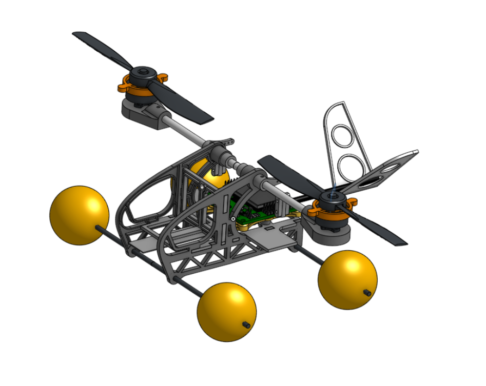 轻型双翼玩具飞机结构 Bicopter for KK 2