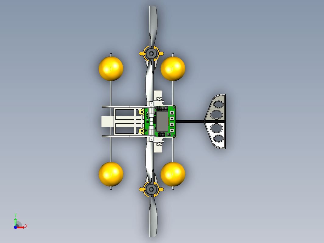 轻型双翼玩具飞机结构 Bicopter for KK 2