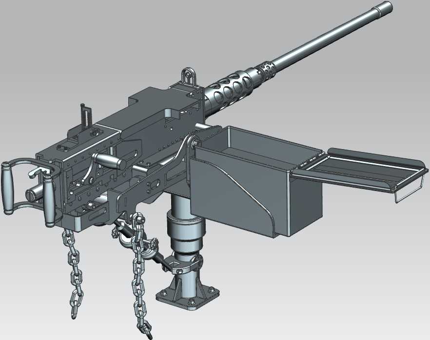 975勃朗宁M2重机枪UG设计
