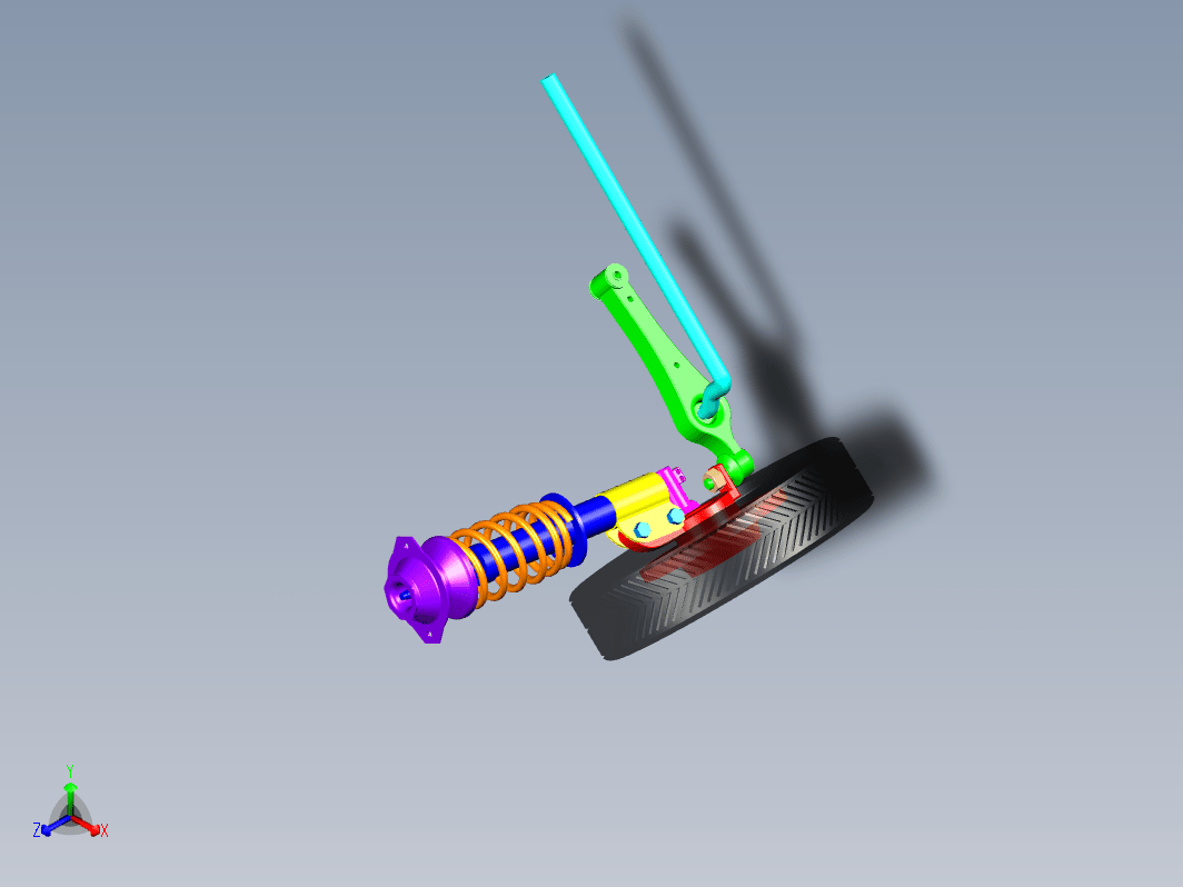 D 乘用车麦弗逊独立悬架导向机构三维CatiaV5R21带参+CAD+说明书