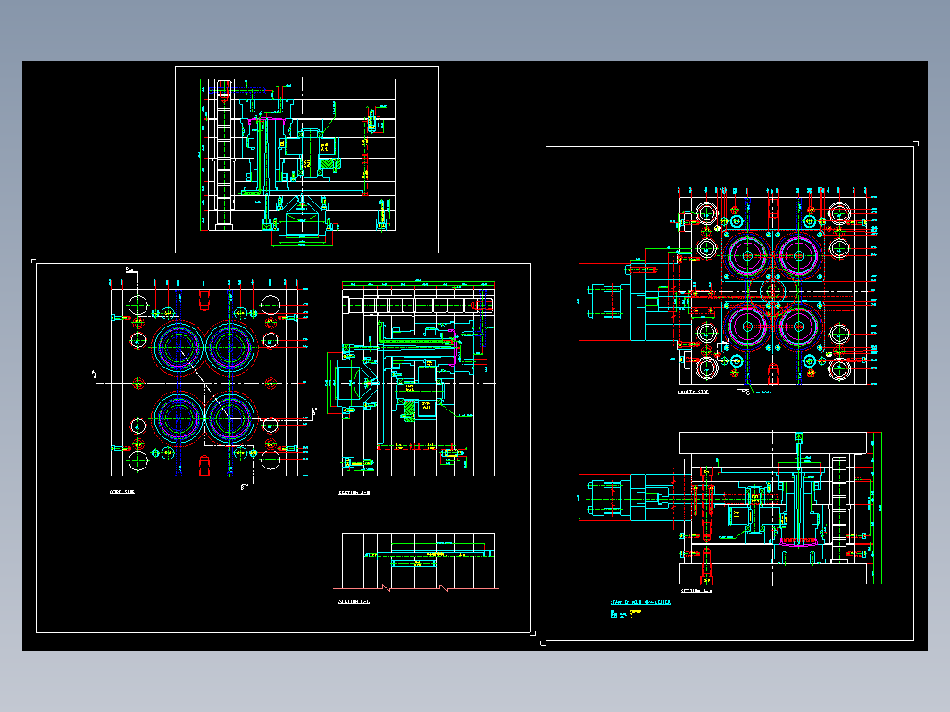 模具结构图—051-2后模进胶螺纹