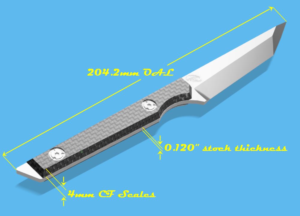 直美式 tanto 风格的小型固定刀片