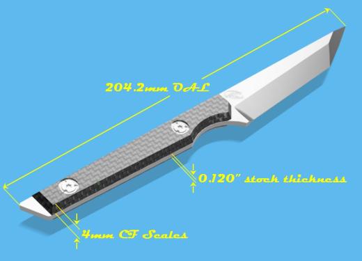 直美式 tanto 风格的小型固定刀片缩略图